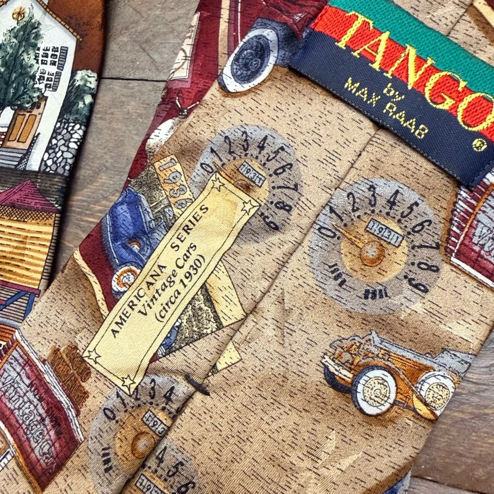 Tango Americana Series Silk Vtg EUC lot of 6 Cars fishing circus baseball train